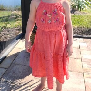 (3/$10) 3T Girls Jumping Bean Embroidered Flower Summer Dress